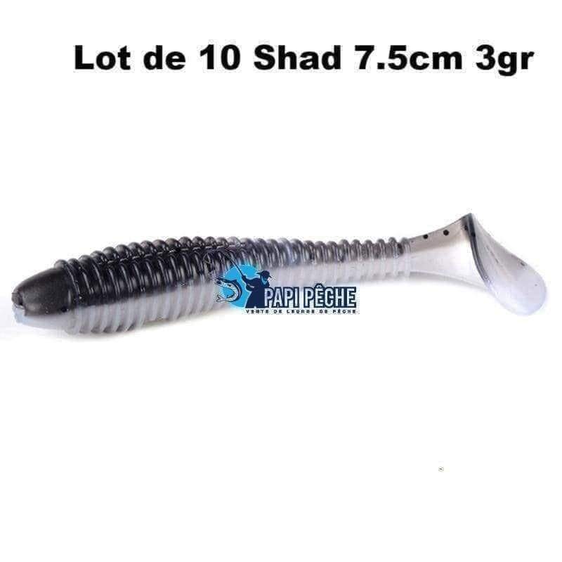 Leurre souple shad 75mm 3g x10